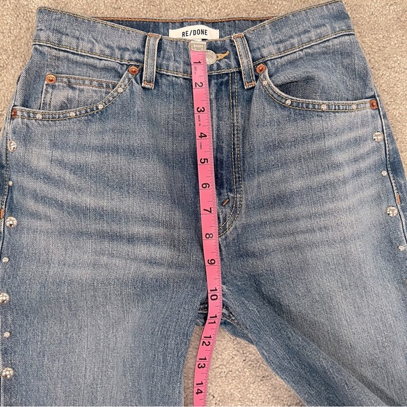 Re/Done Womens Sz 24 70’s Straight Leg Moon
Stoned Stud 100% Cotton Jeans - Picture 9 of 13
